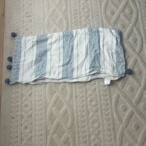 Serena & Lily Blue Stripe and White Tag Organic Cotton Bedding